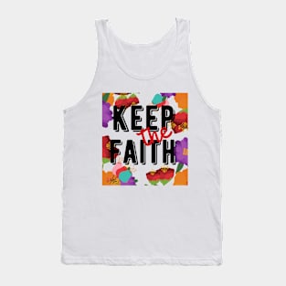 Faithful Blooms: 'Keep the Faith' Inspirational Floral Design Tank Top